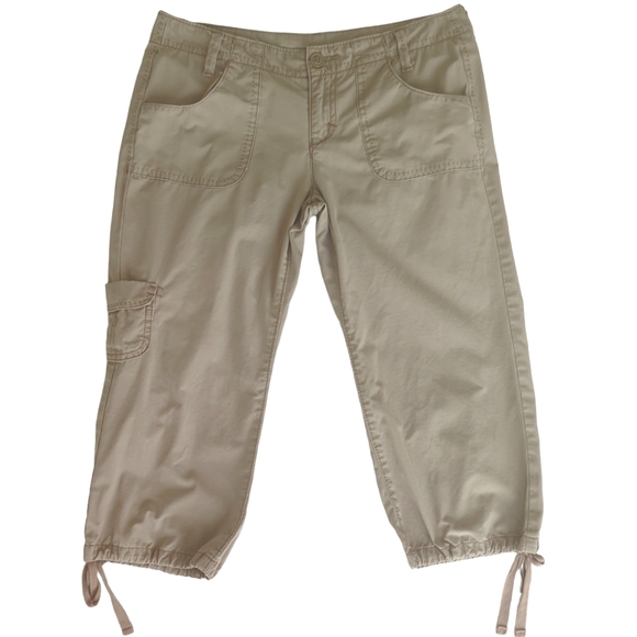 Lucky Brand Dungarees America Capri Pants 4/27 Tan Brown - Picture 1 of 16